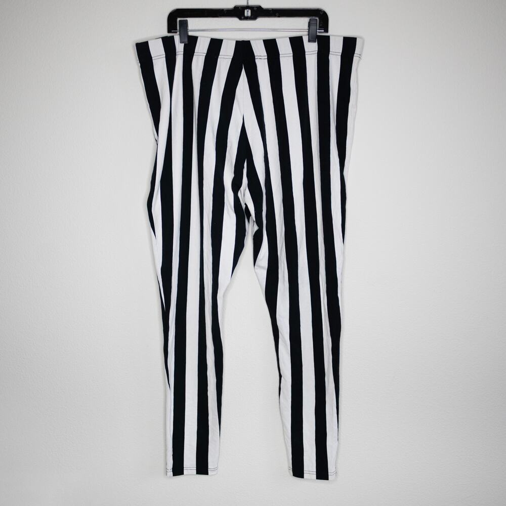 Killstar Lydia Leggings Black White Stripe Emo Punk Goth Alt SZ 4XL NWT - Picture 4 of 6